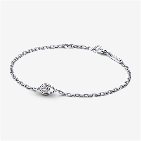 Pandora Infinite Sterling Silver Lab-grown Diamond Chain Bracelet | Pandora UK