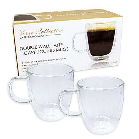 Coffee Cups & Mugs Double Wall Glass Espresso Latte Cappuccino ...