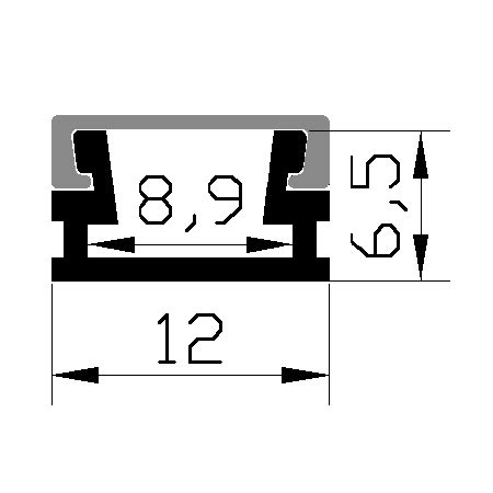 PXG 107 Surface Mounted Aluminum Channel Profile For Led Strips