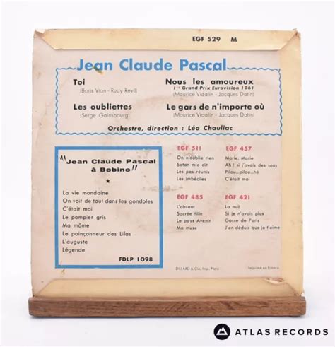 JEAN CLAUDE PASCAL Nous Les Amoureux 7 EP Vinyl Record VG VG