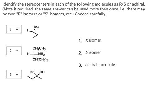 Solved Identify the stereocenters in each of the following | Chegg.com
