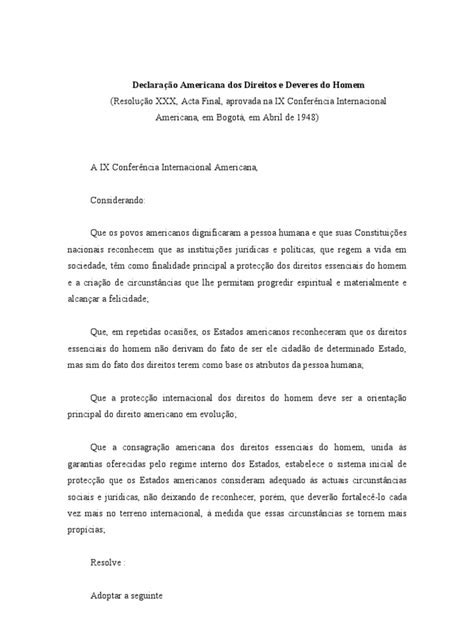 Declaração Americana Dos Direitos E Deveres Do Homem - Declaração Americana Dos Direitos E Deveres Do Homem – Estrich Mobil