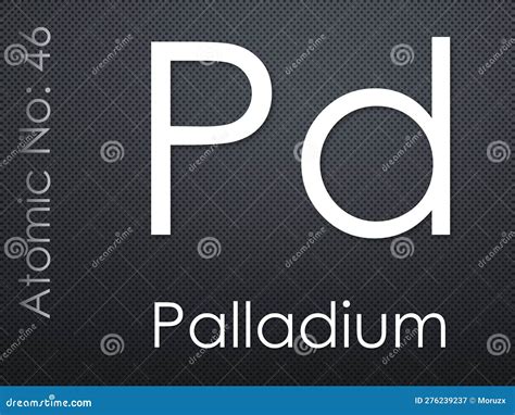 Palladium Symbol Chemical Element Of The Periodic Table Vector Stock Illustration