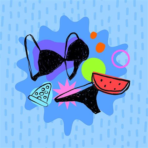 Summer Bikini Background Cute Doodle Premium Photo Illustration Rawpixel