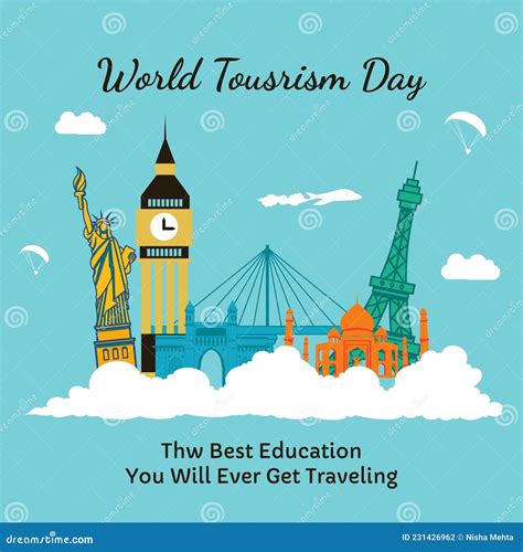 Creative Banner Design Of World Tourism Day Stock Vector Illustration