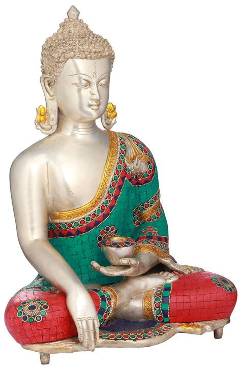 16 Tibetan Buddhist Lord Buddha In Earth Touching Gesture In Brass