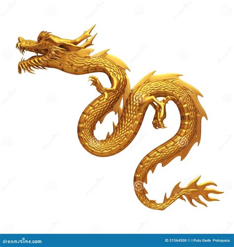 Golden Chinese Dragon Side Stock Illustration Illustration Of Great 31564500