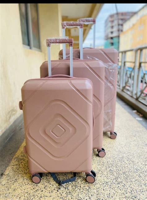 3in1 Rubber Nude Colour Travel Suitcase Luggage Bag 25kgs 15kgs 10kgs Pack Suitcase Set Bag Smart