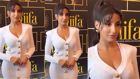 IIFA 2023 Nora Fatehi Looks Hot In Skintight Busty Dress Fan Says Aise Hi Garmi K Mare