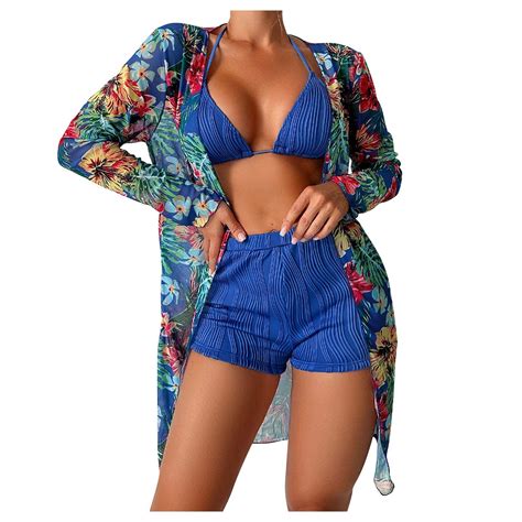 Cobkk Modest Swimsuit Clearan Women S Printed Bikini Straps Bikini Deep