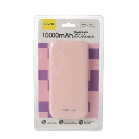 Mah Ultrathin Power Bank Model F Pink Miniso Lt