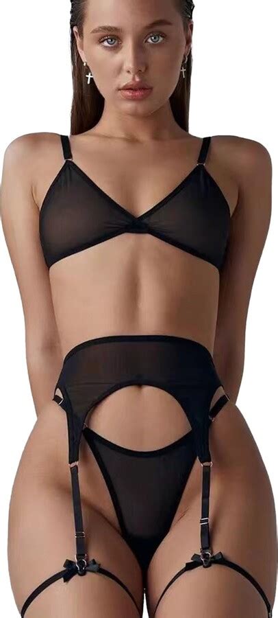 Hanaoops Women S Lingerie Sets Piece Sexy Underwear Set Sheer Nightwear Underwire Bra And