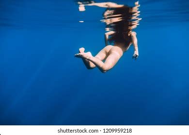 Nude Woman Swimming Sea Underwater View Stock Photo Shutterstock