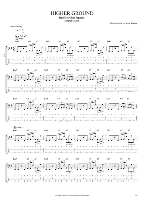 Higher Ground Tab By Red Hot Chili Peppers Guitar Pro Guitars Bass Backing Track Mysongbook