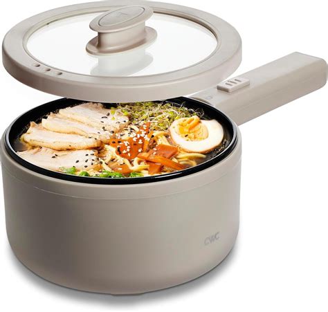 COOK WITH COLOR 1 6L Electric Hot Pot 700 Watt Non Stick Pot Mini Cooker 1 6L Capacity Beige