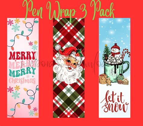 Merry Christmas Pen Wrap Bundle Christmas Lights Santa Clause