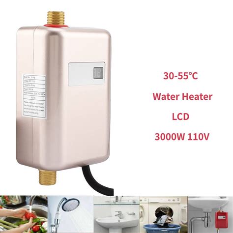 Mgaxyff Tankless 110V 3000W Mini Electric Tankless Instant Hot Water Heater With Digital