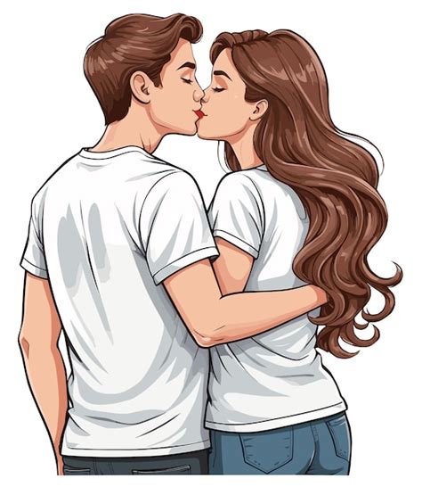 Premium Vector Couple Kissing Clipart Shadow Clipart