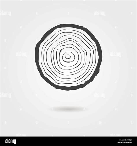 Black Tree Rings Icon With Shadow Stock Vector Image And Art Alamy