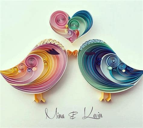 Love Birds Quill Art Rolled Paper Art Quilling Designs Paper