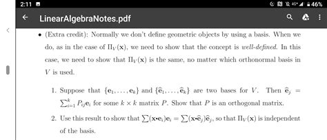 Linear Algebra Orthogonal Projection Is Independent Of The Basis