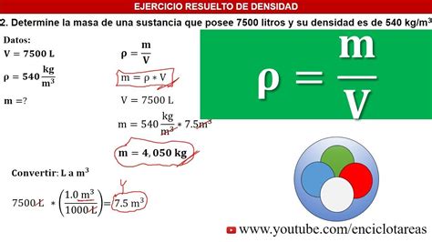 Problemas De Densidad Ejercicios 1 Y 2 Youtube