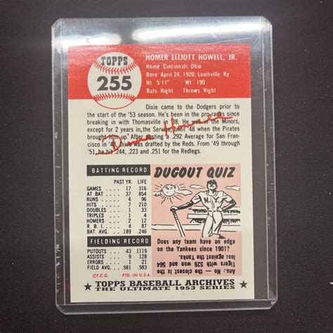 1953 Topps High 255 Dixie Howell EBay