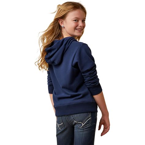 Ariat Youth 3d Logo 20 Hoodie Navyred Cool Equestrian