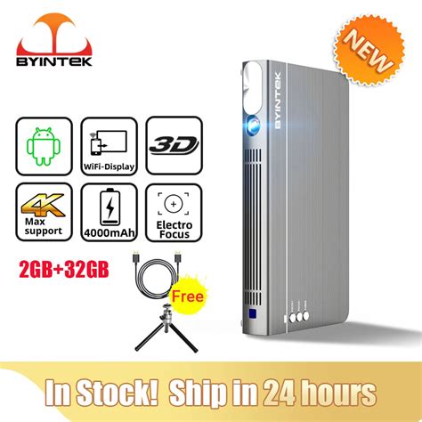 BYINTEK P12 Mini Projector 3D 4K 300inch 32GB Smart Wifi Pocket ...