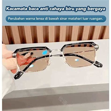 Free Glasses CaseHW Kacamata Baca Plus Pria Photochromic Progresif