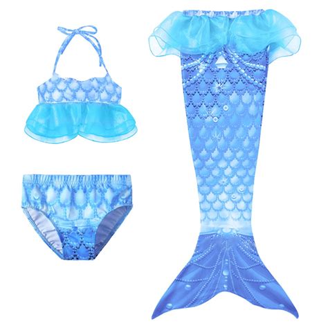 Girls Swimsuit Tankini Bathing Suit Mermaid Piece Girls Bathing Suits Bikini Fish Tail Set