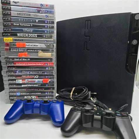 ZESTAW KONSOLA SONY PS3 SLIM CECH 2504A 160GB 22 GRY 2 PADY KABLE