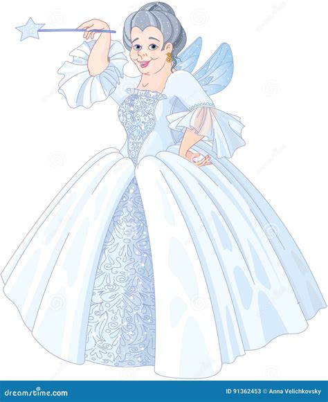 fairy godmother holding  wand stock photography cartoondealercom