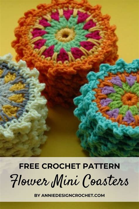 Crochet Flower Motif Coasters Free Pattern Artofit