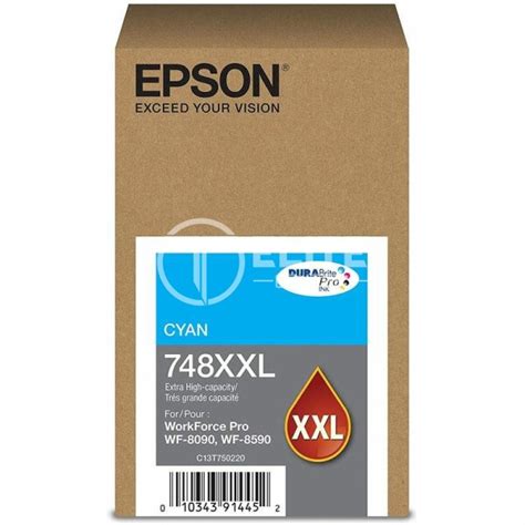 Epson 748XXL XL cián original blíster con alarmas de RF