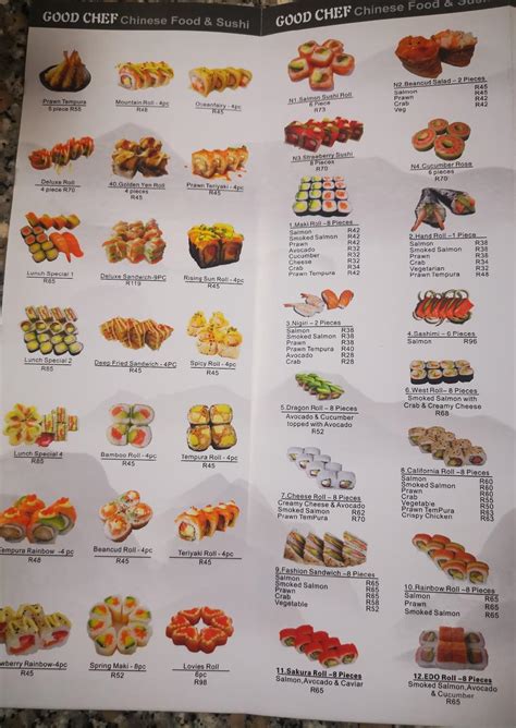 Menu At Good Chef Chinese Take Away And Sushi Bar Krugersdorp Shop 6