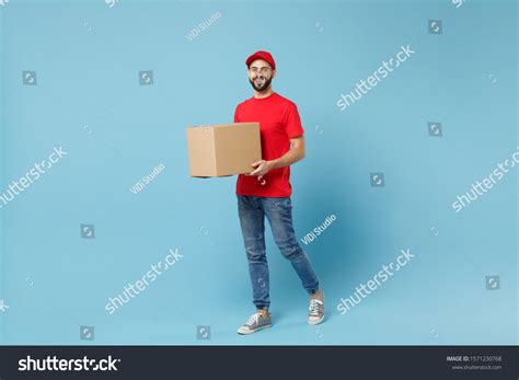 Delivery Man Red Uniform Isolated On Stock Photo 1571230768 | Shutterstock