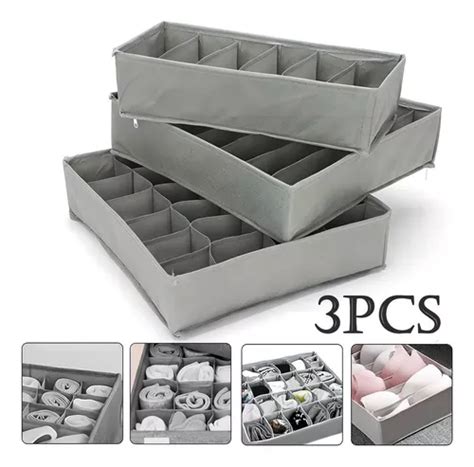 Kit Organizador De Suti Gavetas Lingerie Cor Cinza Mercadolivre