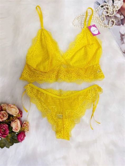 Lingerie Lucia Sem Bojo E Sem Feicho Renda Amarela Tamanho M MARCA NODIS MIGRACAO Conjunto