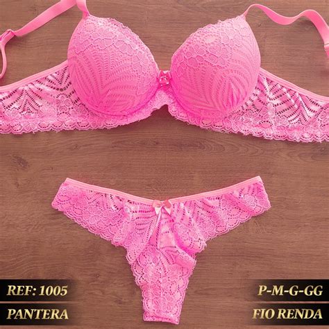 Conjunto Lingerie Blogueirinha Calcinha e Sutiã Todo Rendado Clube Della Lingerie Shopee