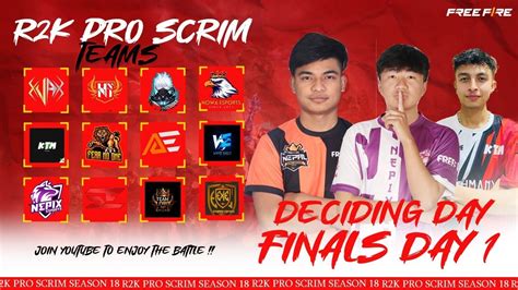 OFFICIAL R2K PRO SCRIM SEASON 18 PRE FINAL DAY 1 FREEFIRE NEPAL