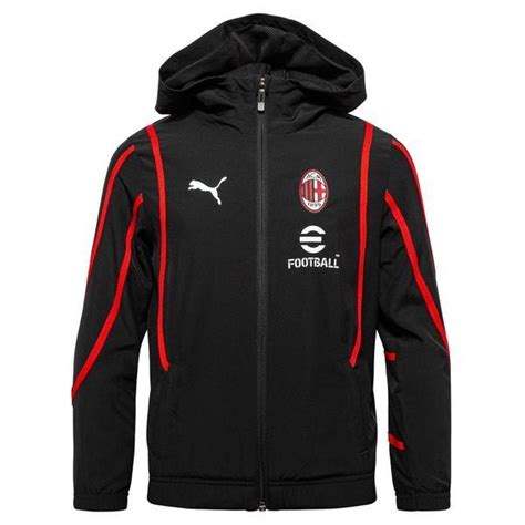 Ac Mailand Jacke Pre Match Woven Anthem Schwarz For All Time Red