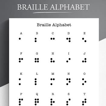 Printable Braille Alphabet Sheet - Full Alphabet. Braille Letters.