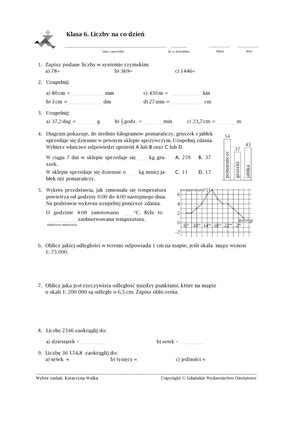 Liczby i Działania Test klasa 4 Klasa 4 Liczby i działania grupa A