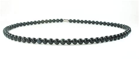 Black Obsidian Necklace Beaded Gemstone Neckless For Etsy