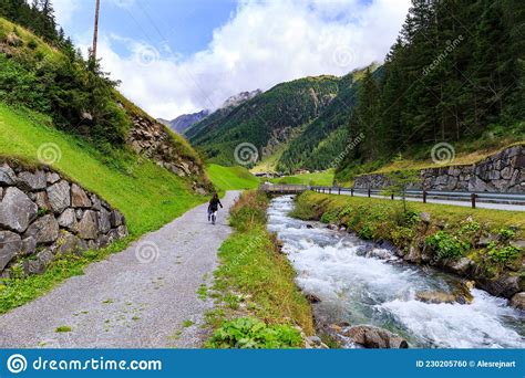 The Summer View Of Umhausen Village Tirol Austria Stock Photo Image