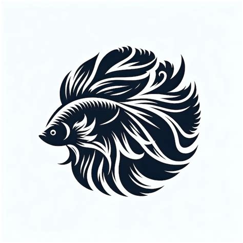 Betta Fish Icon Silhouette Vector Premium AI Generated Image