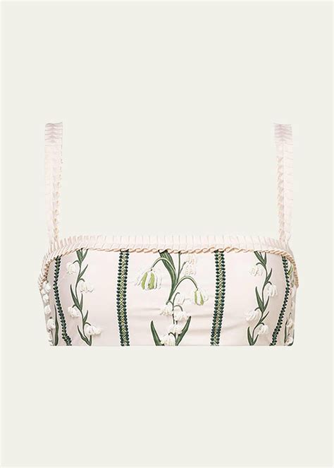 Agua Bendita Olmo Ruffle Trim Bikini Top Perla Editorialist