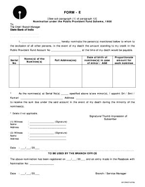 Ppf Nomination Form Fill Online Printable Fillable Blank PdfFiller