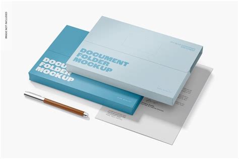 Premium Psd Document Folders Mockup Perspective